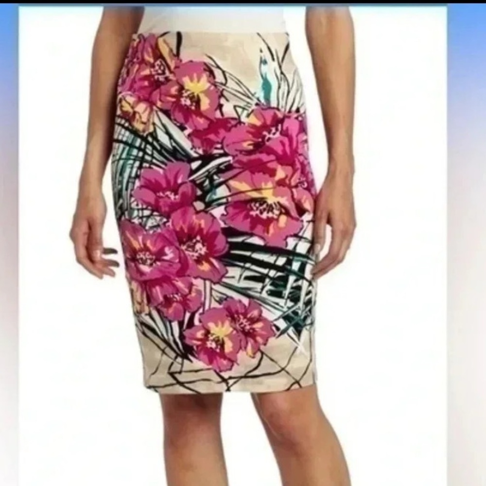 Karen Kane | Coastal Resort Tropical Floral Career Pencil Skirt Size Large L